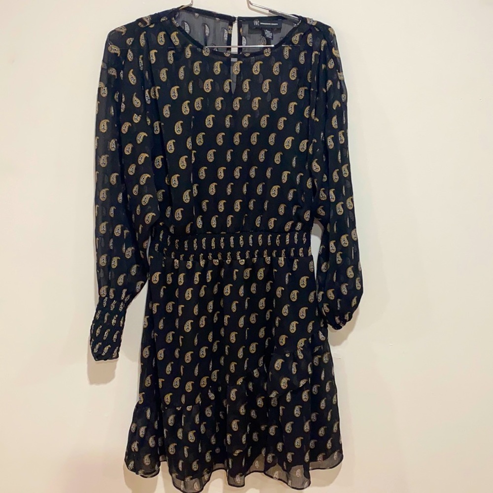 INC black and gold long sleeve dress size: S